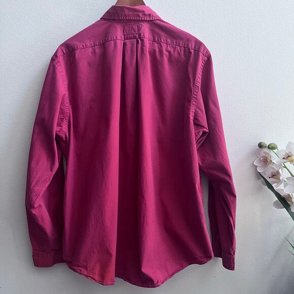 Ralph Lauren Custom Fit Stripe Red Blue Pony Button Down Shirt Men's Size XXL - Picture 2 of 7